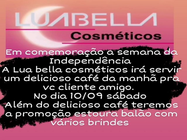 Procurando as melhores marcas de cosmticos? A luabella https://youtu.be/xvSjehqcRJccosmeticos para ficar linda e sem precisar gastar muito! E na oportunidade convida vc para conhecer a loja , e tomar aquele cafe da manh com a gente logo as 8:30 