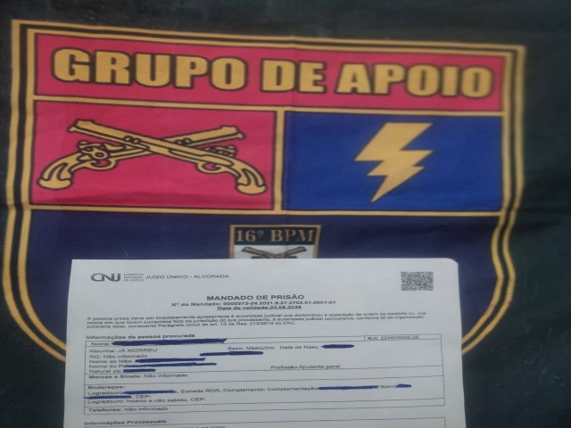 GRUPO DE APOIO CUMPRE MANDADO DE PRISO ORIUNDO DO TOCANTINS*