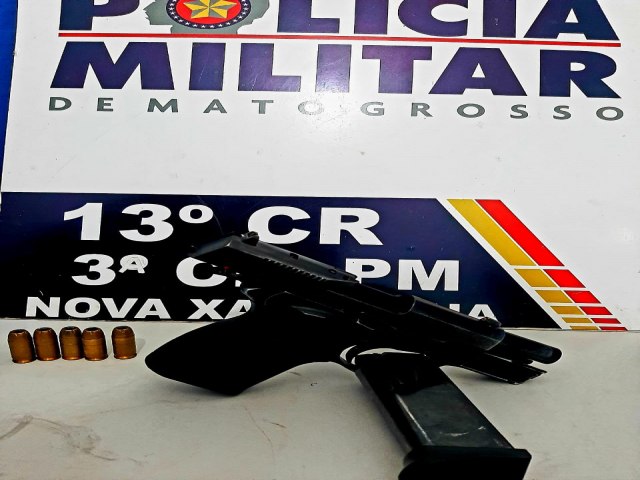 POLCIA MILITAR PRENDE SUSPEITO E APREENDE ARMA DE FOGO.