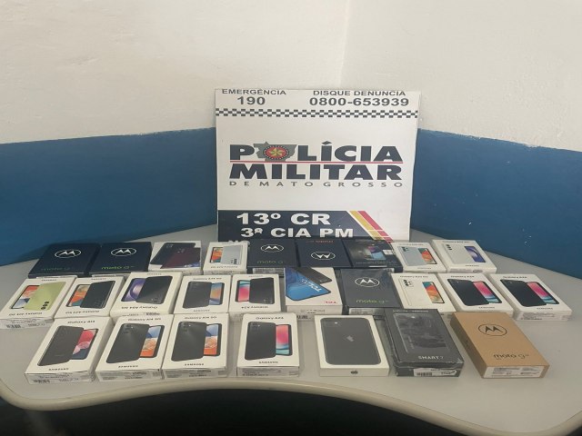 POLCIA MILITAR EM AO RPIDA RECUPERA 26 CELULARES ROUBADOS