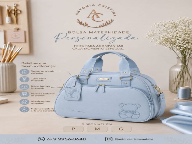 Ant�nia Cristina Ateli� oferece linha completa de bolsas maternidade e acess�rios para o enxoval do beb�