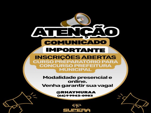 Inscri��es para concurso da Prefeitura de Nova Xavantina come�am nesta segunda-feira