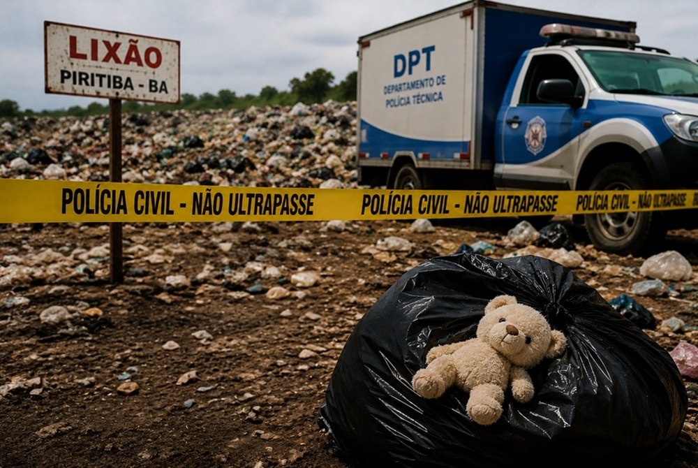 Beb� � encontrado morto em �rea de descarte de lixo em Piritiba, na Bahia