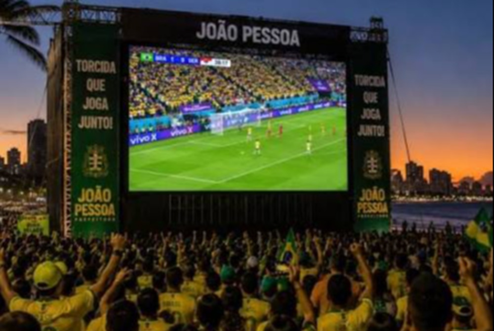 Prefeitura instala tel�o no Busto de Tamandar� para exibir jogo do Brasil na Copa do Mundo 