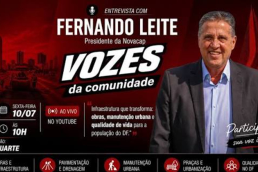 Fernando Leite apresenta a��es da Novacap em entrevista ao Vozes da Comunidade