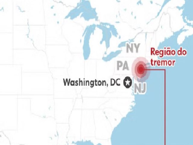 Terremoto de 4,8 de magnitude atinge regio de Nova York, nos EUA
