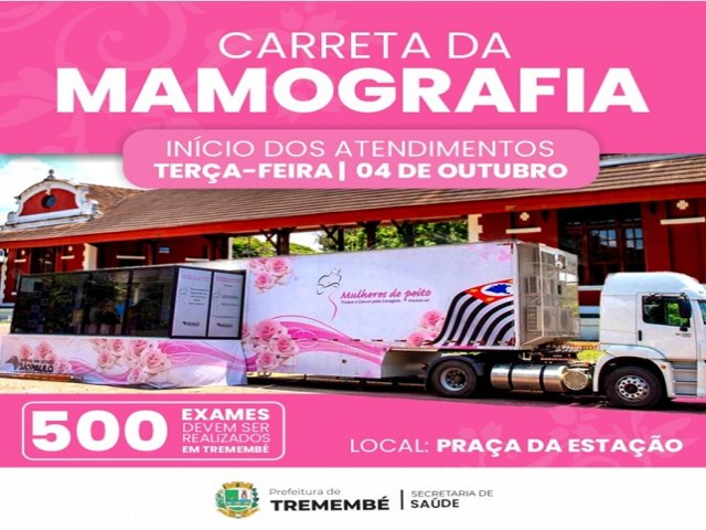 Trememb recebe carreta para realizar at 500 mamografias