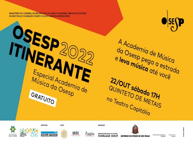 Cidade de Cruzeiro recebe recital gratuito de Quinteto da Academia da Orquestra Sinfnica do Estado de So Paulo