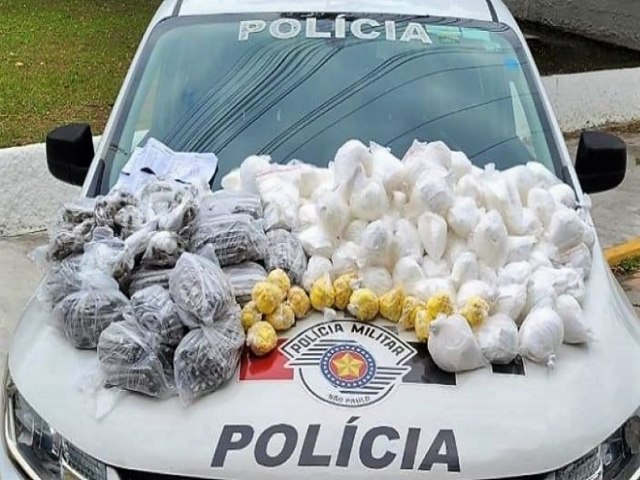 Polcia Militar de So Sebastio apreende veculo carregado de drogas e um homem  preso