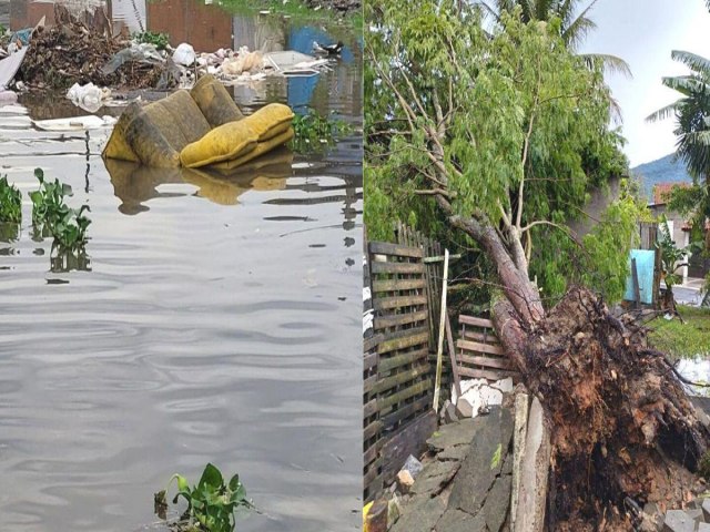 Temporal provoca estragos na zona sul de Caragu e Costa Norte de So Sebastio