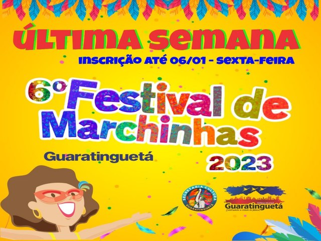 Inscries para o 6 Festival de Marchinhas de Guaratinguet terminam na sexta