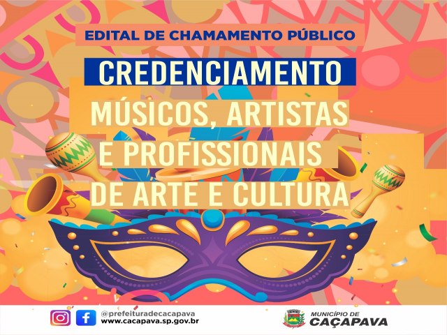 Artistas interessados em participar da programao do Carnaval de Caapava devem se credenciar at o dia 20 de janeiro