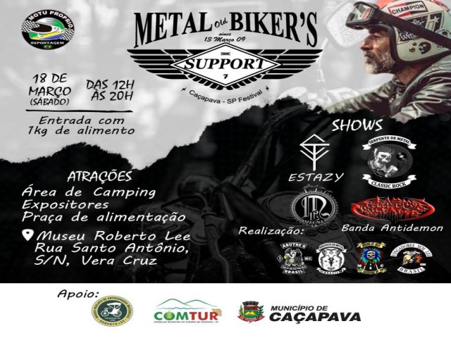 Caapava: Evento Metal Old Bikers  atrao no Museu Roberto Lee no dia 18 de maro