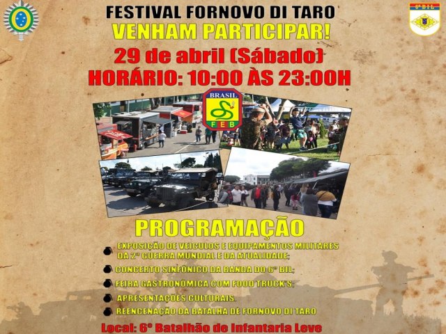 Caapava: Festival Fornovo di Taro acontece neste sbado no 6 BIL