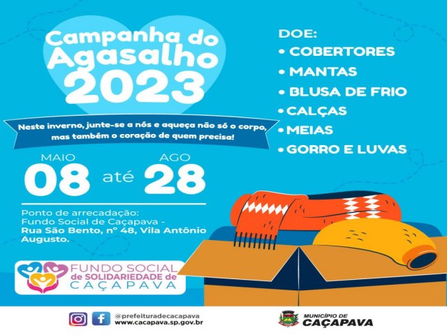 Caapava: Fundo Social inicia Campanha do Agasalho 2023