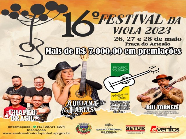 Santo Antnio do Pinhal promove o XVI Festival da Viola