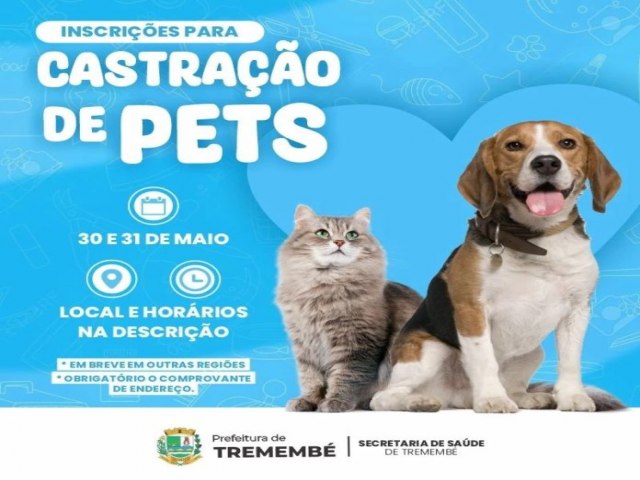 Trememb inicia inscrio para o servio de esterilizao volante em ces e gatos da regio Padre Eterno