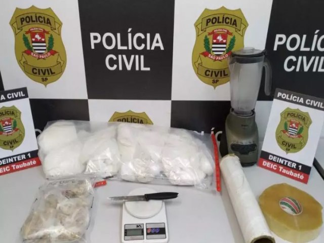 Polcia Civil de Taubat apreende mais de 10 kg de cocana e 1 kg de crack