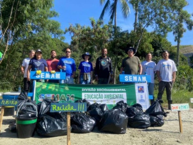 Prefeitura de So Sebastio retira mais de 200 quilos de lixo em ao de limpeza no Mangue do Ara