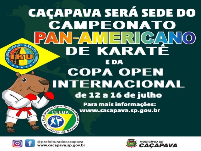 Caapava sedia Campeonato Pan-Americano de Karat com participao de dez pases a partir desta quarta-feira (12)