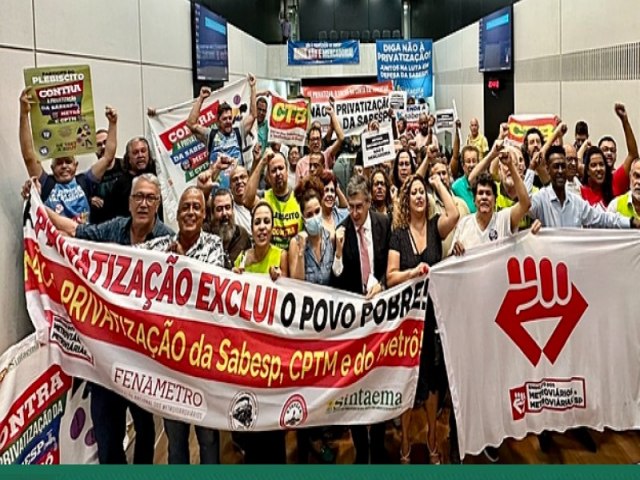 Greve em SP: trabalhadores da Sabesp, Metr e CPTM se unem contra privatizao no prximo dia 3