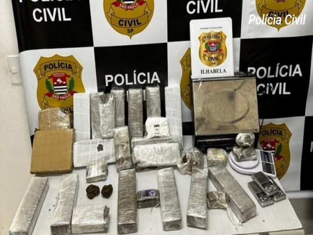 Polcia Civil estoura casa bomba e apreende 17kg de drogas em Ilhabela