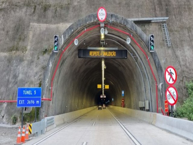 Concessionria Tamoios realiza obra de pavimentao nos tneis da Serra Nova a partir de segunda