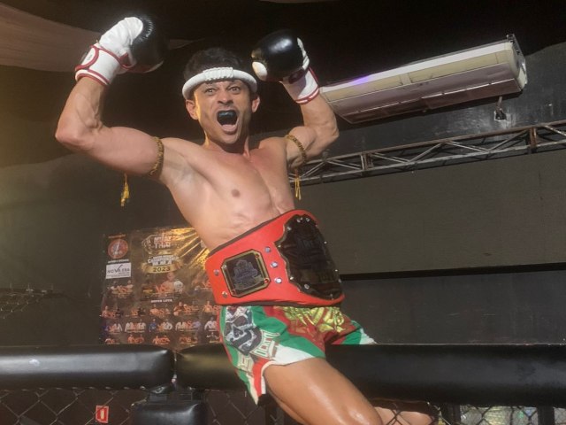 Lutador de So Sebastio vence disputa de Muay Thai profissional e conquista cinturo em Itapecerica da Serra