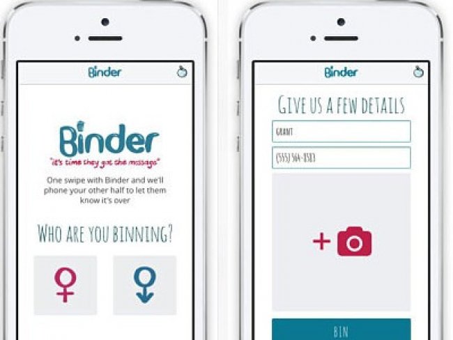 O aplicativo para celular, Binder, ajuda o usuário a terminar o namoro